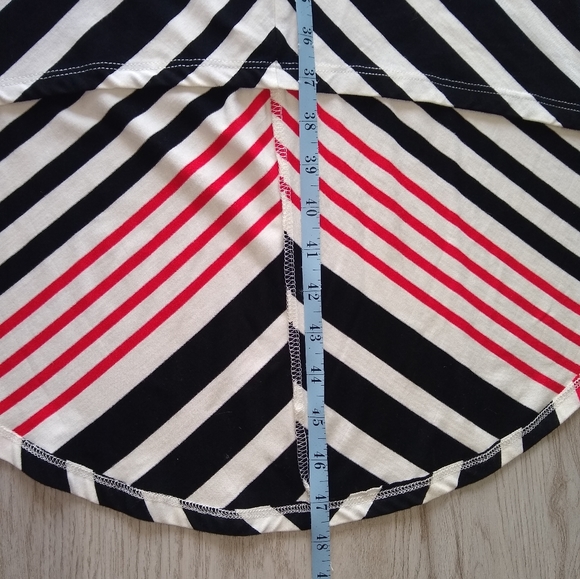 BEBE Maxi Sundress Spaghetti Strap Low-Cut Striped Black White Red Extra Small - Picture 4 of 10